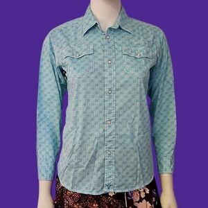 Wrangler 20X competition optical illusion snap western shirt Junior Large